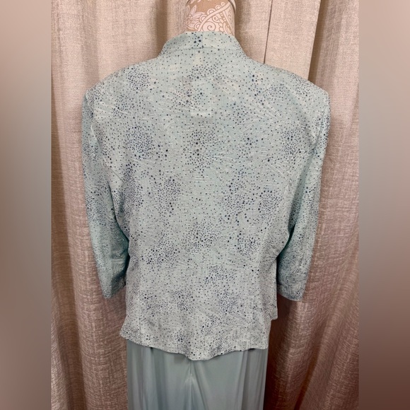 Alex Evenings 2-Piece Formal Gown Set Sage Green 14P Petite Lace Jacket & dress - Picture 7 of 10